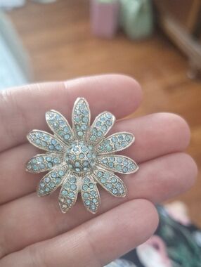 Blue Flower Small Brooch